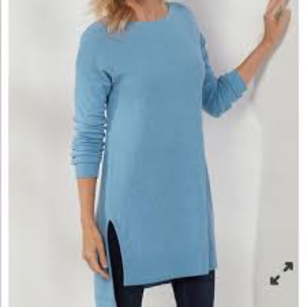 ✨Soft Surroundings Light Blue Metro High Low Tunic Sweater